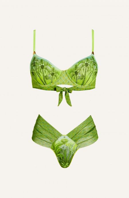 Pin Up Stars Bikini Balconcino Con Ferretto Piquet Lurex e Crepon Lamè Palm Paradise