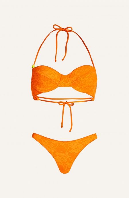 Pin Up Stars Bikini Balconcino Con Ferretto Slip Sgambato Pizzo