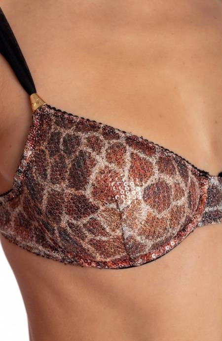 Pin Up Stars BIKINI BALCONCINO FERRETTO STAMPA PAILLETTES GIRAFFA