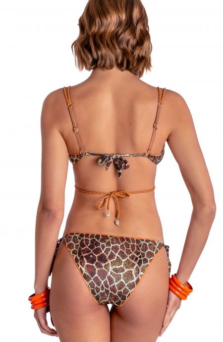 Pin Up Stars BIKINI BRASSIERE IMBOTTITA DAINETTO CON LACCI INTRECCIATI STAMPA GIRAFFA