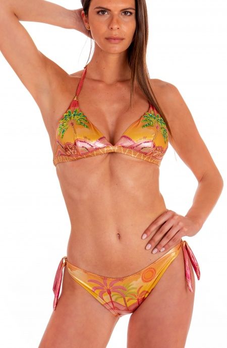 Pin Up Stars Bikini Brassiere Slip Lady Stampa Ricamo Paillettes Dune