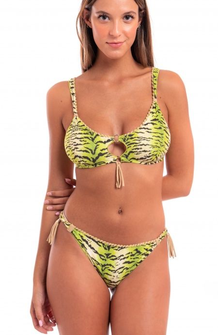 Pin Up Stars Bikini Brassiere Stampa Tigre Ricamo Punto Cavallo