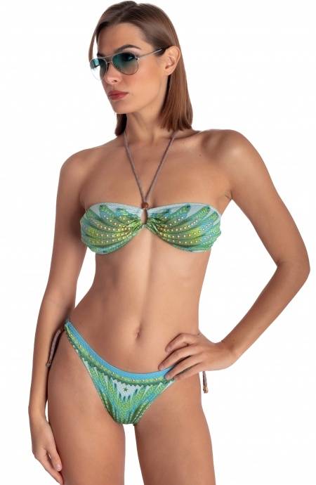 Pin Up Stars BIKINI FASCIA IMBOTTITA CON BORCHIE STAMPA WINGS Pin Up Stars BIKINI FASCIA IMBOTTITA CON BORCHIE STAMPA WINGS