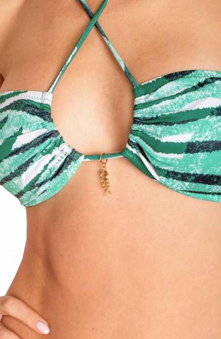 Pin Up Stars BIKINI FASCIA IMBOTTITA CON CIONDOLO STAMPA ZEBRA