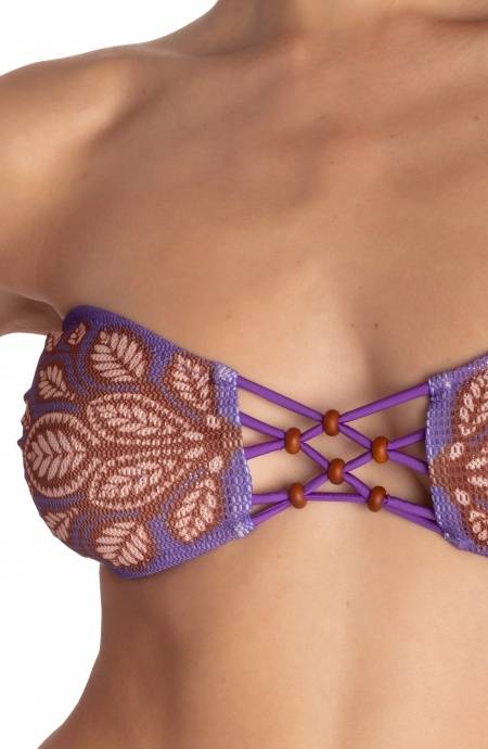 Pin Up Stars BIKINI FASCIA IMBOTTITA CON PERLE STAMPA BEAUTIFUL TREE