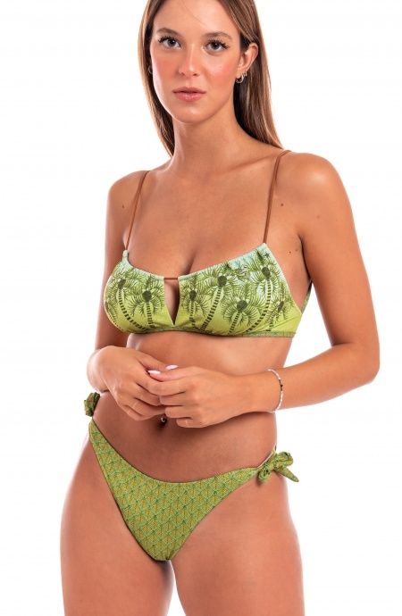 Pin Up Stars Bikini Fascia Regolabile Piquet Lurex Palm Paradise