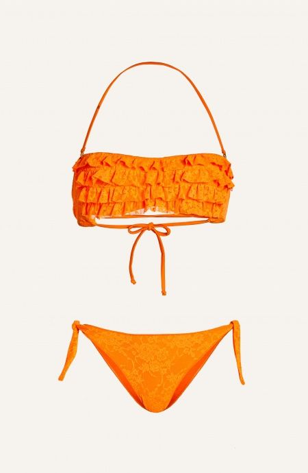 Pin Up Stars Bikini Fascia Slip Fiocchi Rouches Pizzo