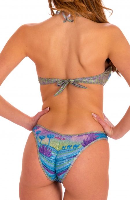 Pin Up Stars Bikini Fascia Slip Sgambato Stampa Dune Paillettes