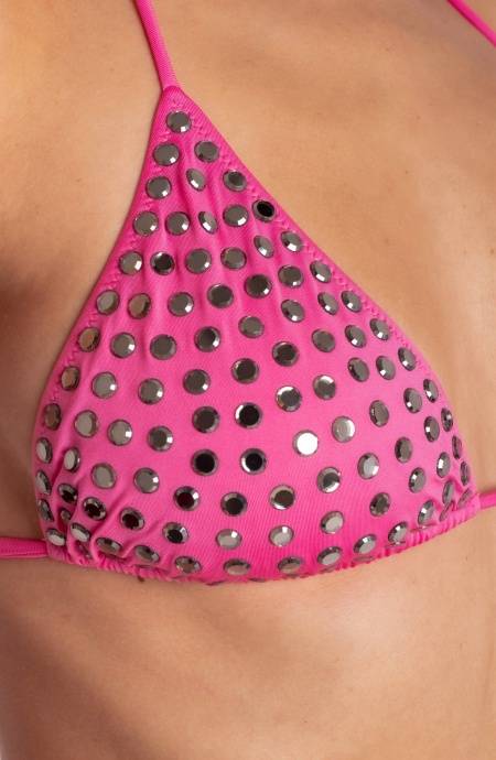 Pin Up Stars BIKINI TRIANGOLO IMBOTTITO CON CRISTALLI SPECCHIETTI