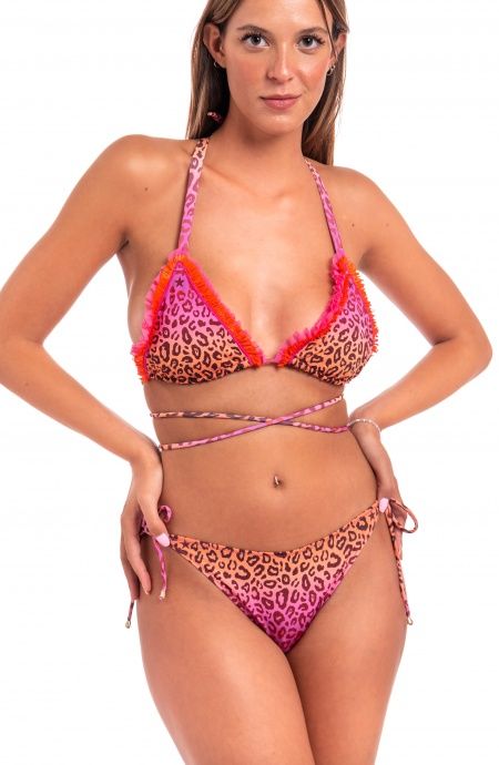 Pin Up Stars Bikini Triangolo Imbottito Con Rouge In Lycra Stampa Macula