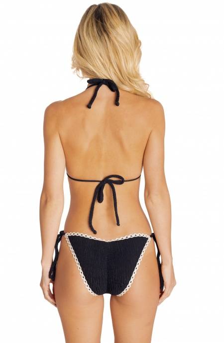 Pin Up Stars BIKINI TRIANGOLO IMBOTTITO GOFFRATO CON PASSAMANERIA TINTA UNITA