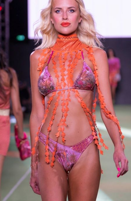 Pin Up Stars Bikini Triangolo Imbottito Palm Paradise Piquet Lurex E Paillettes