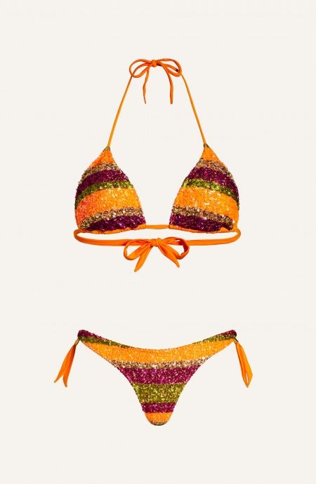 Pin Up Stars Bikini Triangolo Imbottito Riga Paillettes