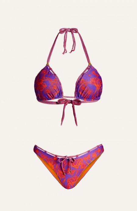 Pin Up Stars Bikini Triangolo Imbottito Slip Culotte Tessuto Rete Nido D'Ape Stampa Principe Azzurro