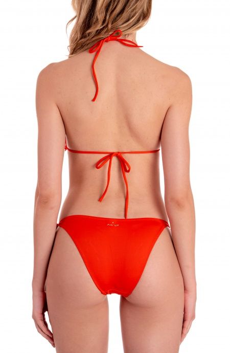 Pin Up Stars Bikini Triangolo Imbottito Slip Fiocchi Foglie Laser Tinta Unita