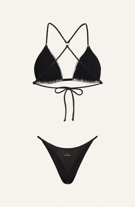 Pin Up Stars Bikini Triangolo Imbottito Slip Perizoma Rete Strass