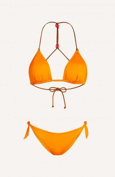 Pin Up Stars Bikini Triangolo Imbottito Spalline Alcantara Tinta Unita