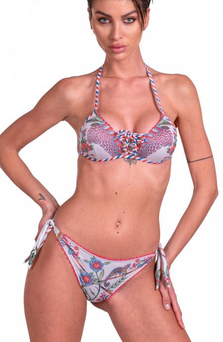 Pin Up Stars Bikini Triangolo Push-Up Slip Brasiliana Camaleonte