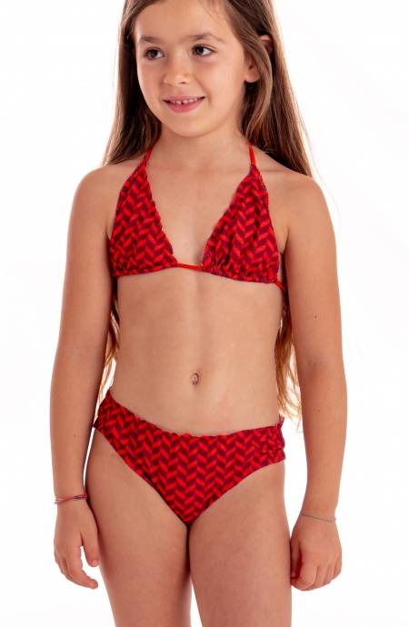 Pin Up Stars BIKINI TRIANGOLO SCORREVOLE ROUGE STAMPA SPIGHETTA BABY