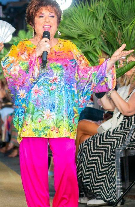 Pin Up Stars Blusa Poncho Paillettes Stampa Dune Paillettes