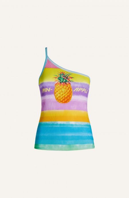 Pin Up Stars Canotta Monospalla Tessuto Costina Hawaii