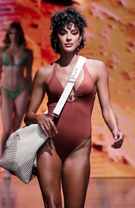 Pin Up Stars COSTUME DA BAGNO INTERO CON ACCESSORIO TINTA UNITA