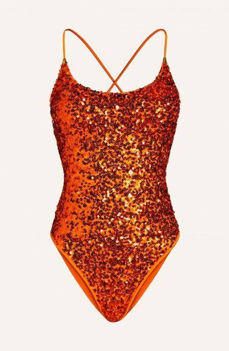 Pin Up Stars Costume Da Bagno Intero Imbottito Full Paillettes