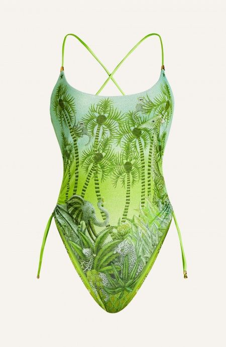 Pin Up Stars Costume Intero Piquet Lurex Palm Paradise