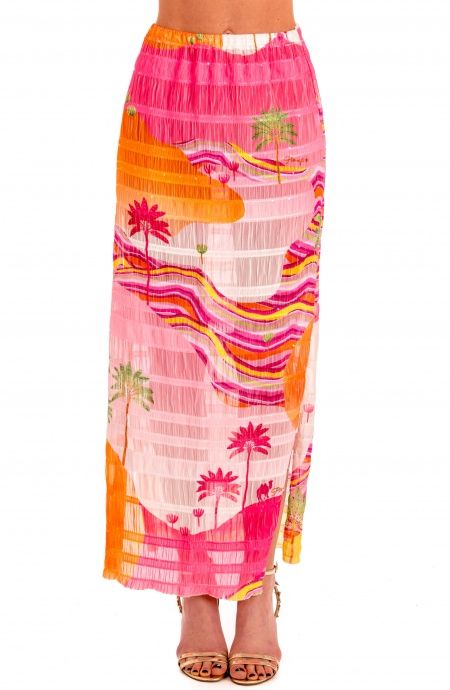 Pin Up Stars Gonna Goffrata Con Spacchi Stampa Dune