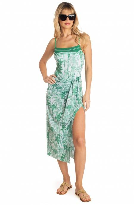 Pin Up Stars GONNA LONGUETTE CON SPACCO STAMPA KENZIA