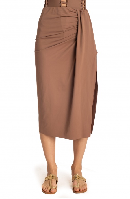 Pin Up Stars GONNA LONGUETTE CON SPACCO TINTA UNITA