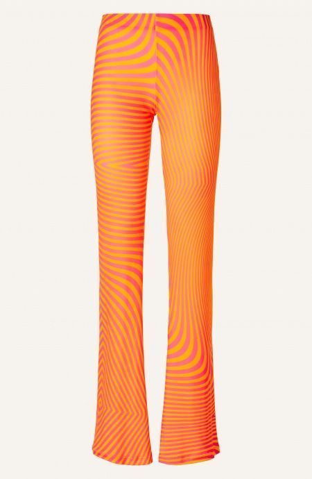 Pin Up Stars Pantalone a Zampa Jersey Stampa Optical