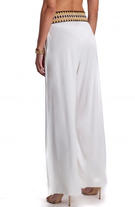 Pin Up Stars PANTALONE PALAZZO CON PASSAMANERIA CROCHET