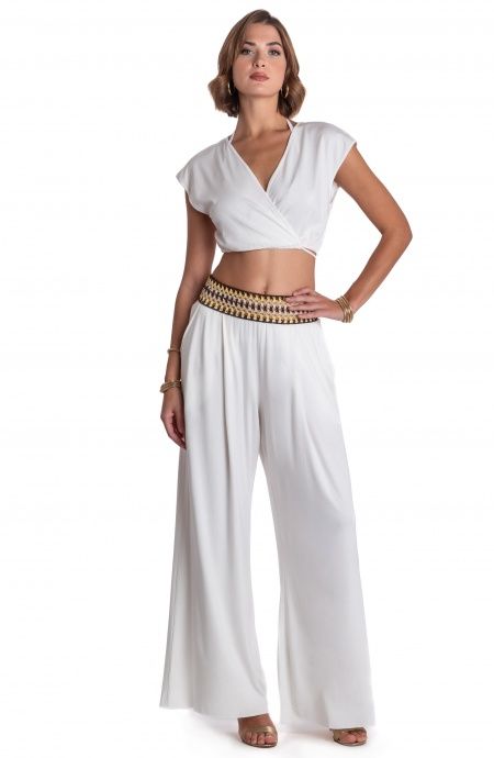 Pin Up Stars PANTALONE PALAZZO CON PASSAMANERIA CROCHET