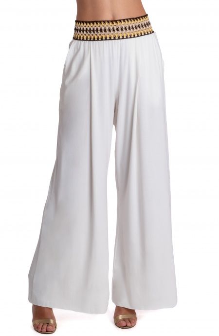 Pin Up Stars PANTALONE PALAZZO CON PASSAMANERIA CROCHET