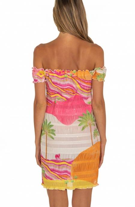 Pin Up Stars Abitino Goffrato Stampa Dune