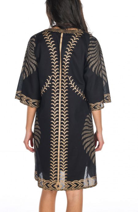 Pin Up Stars Abito "A" Cotone Foglia Oro