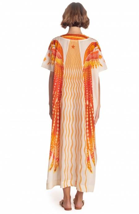 Pin Up Stars ABITO CAFTANO LUNGO STAMPA WINGS