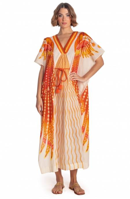 Pin Up Stars ABITO CAFTANO LUNGO STAMPA WINGS