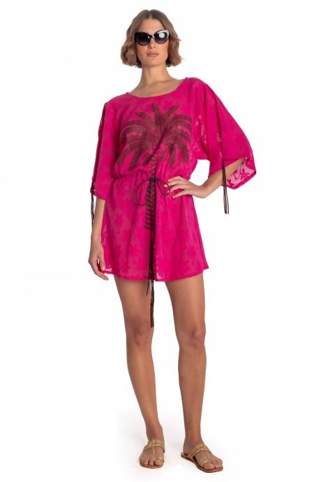 Pin Up Stars ABITO CORTO CON COULISSE RICAMO PALME