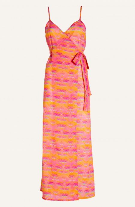 Pin Up Stars Abito Incrociato Cotone Stampa Palmié