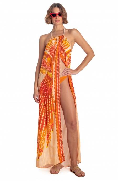 Pin Up Stars ABITO LUNGO APERTO STAMPA WINGS