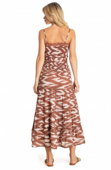 Pin Up Stars ABITO LUNGO CON CINTURA STAMPA NUVOLA