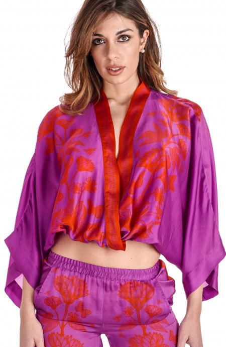 Pin Up Stars Blusa Viscosa Satin Principe Azzurro