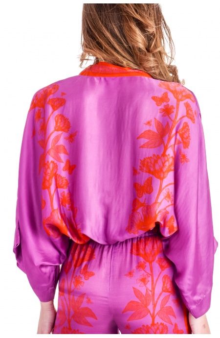 Pin Up Stars Blusa Viscosa Satin Principe Azzurro