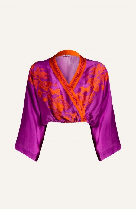 Pin Up Stars Blusa Viscosa Satin Principe Azzurro