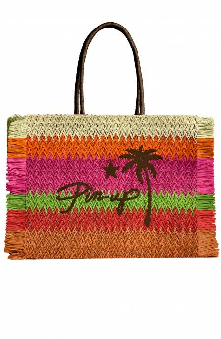 Pin Up Stars BORSA SHOPPER RAFIA MULTICOLORE