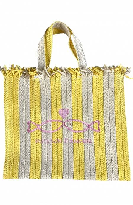 Pin Up Stars Borsa Shopping Righe Paglia