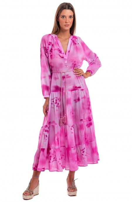 Pin Up Stars Caftano Maniche Lunghe Tie Dye