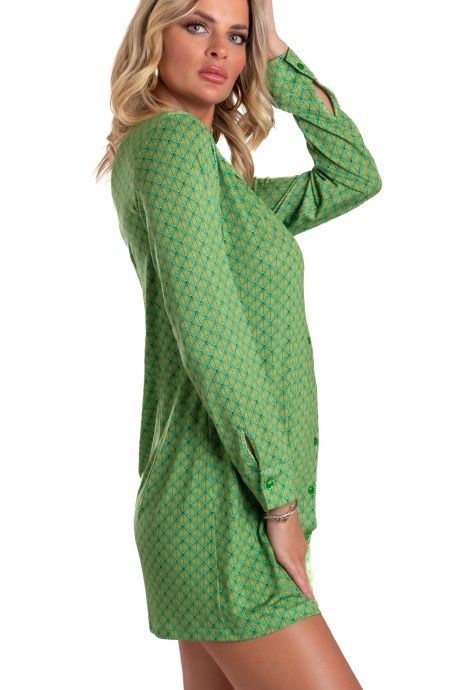 Pin Up Stars Chemisier In Jersey Stampa Squame